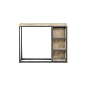 Steigerhouten sidetable Melrose met industrieel frame en legplanken