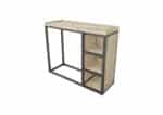 Steigerhouten sidetable Melrose met industrieel frame en legplanken