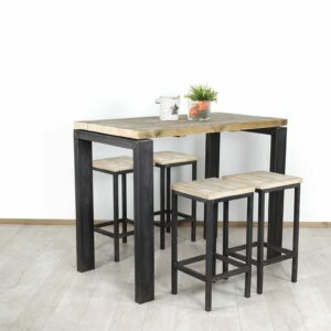 Steigerhouten statafel Clark met industriële N poten