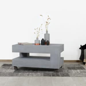 Betonlook salontafel Karlo op wielen