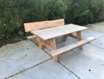 Douglas hout picknicktafel Lodi met rugleuning