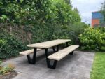Steigerhouten picknicktafel Watson met stalen frame
