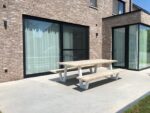 Steigerhouten picknicktafel Watson met stalen frame