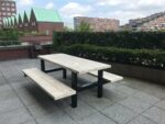 Steigerhouten picknicktafel Yale met industrieel frame