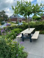 Steigerhouten picknicktafel Yale met industrieel frame