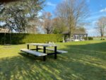Steigerhouten picknicktafel Yale met industrieel frame