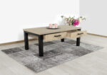 Steigerhouten salontafel Topley met industriele N poten en lades