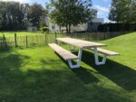 Steigerhouten picknicktafel Watson met stalen frame