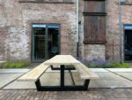 Steigerhouten picknicktafel Dogue met stalen poten