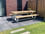 Steigerhouten picknicktafel Mingo met X poten