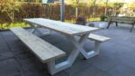 Steigerhouten picknicktafel Mingo met X poten
