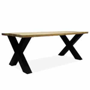 Eikenhouten boomstamtafel Dalbo met X poten