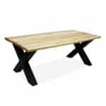 Eikenhouten boomstamtafel Dalbo met X poten