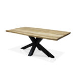 Eikenhouten boomstamtafel Bally met matrixpoot