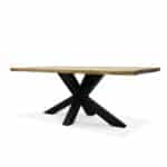 Eikenhouten boomstamtafel Bally met matrixpoot