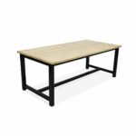 Eikenhouten tafel Palco met stalen onderstel