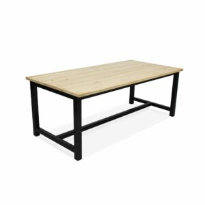 Eikenhouten tafel Palco met stalen onderstel