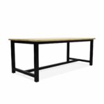 Eikenhouten tafel Palco met stalen onderstel