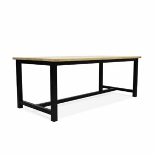 Eikenhouten tafel Palco met stalen onderstel