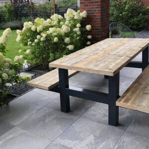 Picknicktafel Yale van steigerhout met industrieel frame