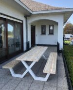 Steigerhouten picknicktafel Mingo met stalen