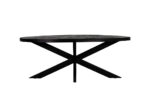 Mangohout Eettafel Zwart Ovaal