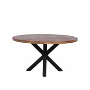 Mangohout-eettafel-rond-met-matrixpoot-aflex