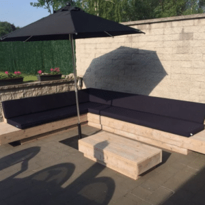 Steigerhouten loungebank Wana