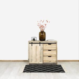 Steigerhouten kast Ina met schuifdeur en lades