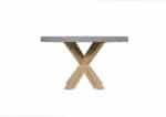 Betonlook tafel Lefor met eikenhouten matrix poot