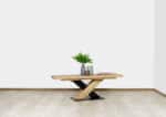 Industriele eikenhouten salontafel Mazie