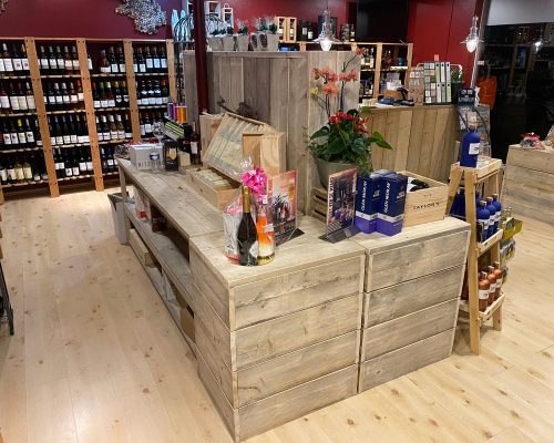 Displayblokken van steigerhout Displayblokken van steigerhout