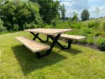 Douglas picknicktafel Clune met stalen X poten