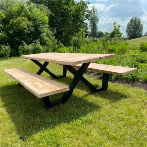 Douglas picknicktafel Clune met stalen X poten