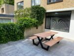 Douglashout picknicktafel Clune met stalen X poten