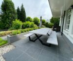 Douglashout picknicktafel Clune met stalen X poten