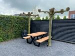 Douglashout picknicktafel Clune met stalen X poten