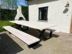Douglashout picknicktafel Clune met stalen X poten