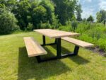 Douglashout picknicktafel Gorin met stalen anker poot