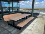 Douglashout picknicktafel Gorin met stalen anker poot