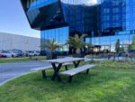 Douglashout picknicktafel Clune met stalen X poten