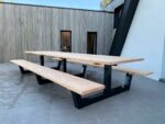 Douglashout picknicktafel Gorin met stalen anker poot