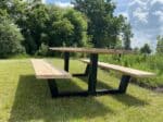 Douglashout picknicktafel Gorin met stalen anker poot