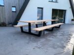 Douglashout picknicktafel Gorin met stalen anker poot