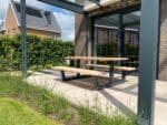 Douglashout picknicktafel Gorin met stalen anker poot