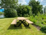 Douglas picknicktafel Clune met stalen X poten