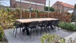 Douglashouten tuintafel Hamer met industriele X poten