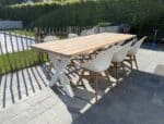 Douglashouten tuintafel Hamer met industriele X poten