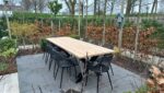 Douglashouten tuintafel Hamer met industriele X poten
