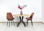 Eikenhouten tafel Benge met stalen poot